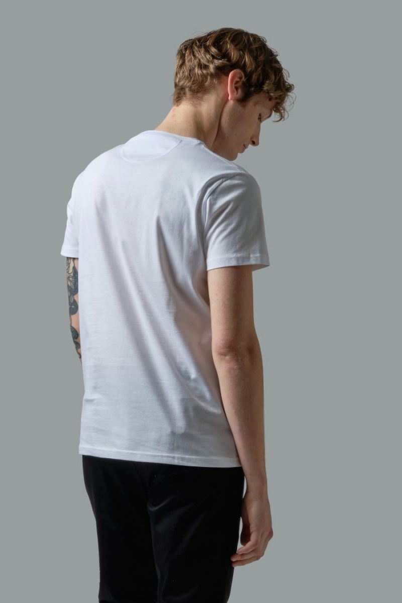 White La Martina Regular-fit Cotton Men T Shirts USA | JAY-5596