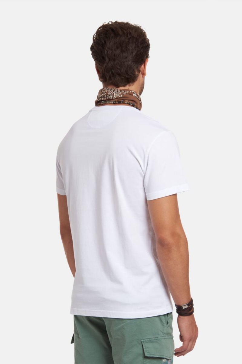 White La Martina Regular-fit Cotton Men T Shirts USA | NWZ-6408