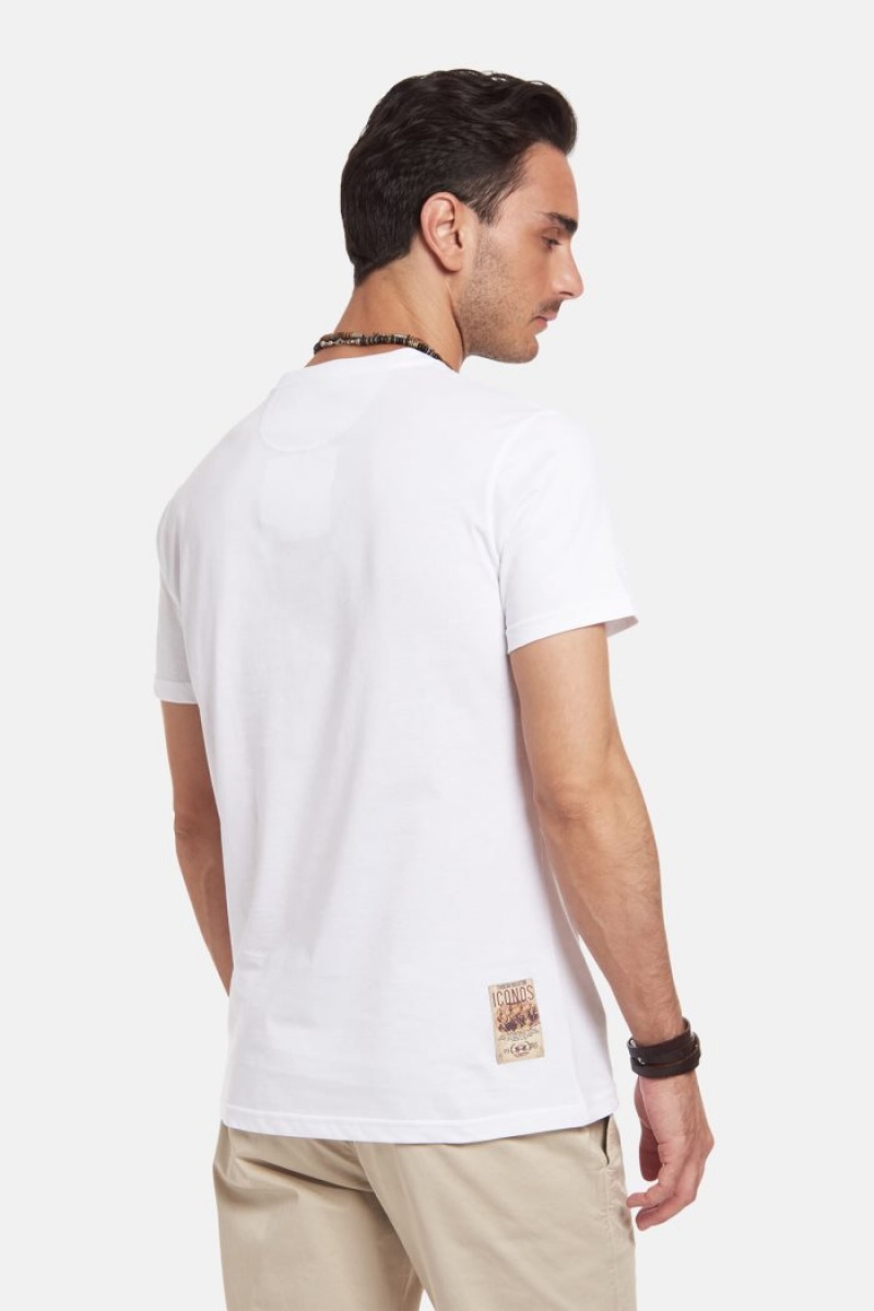 White La Martina Regular-fit Cotton Men T Shirts USA | BOM-0470