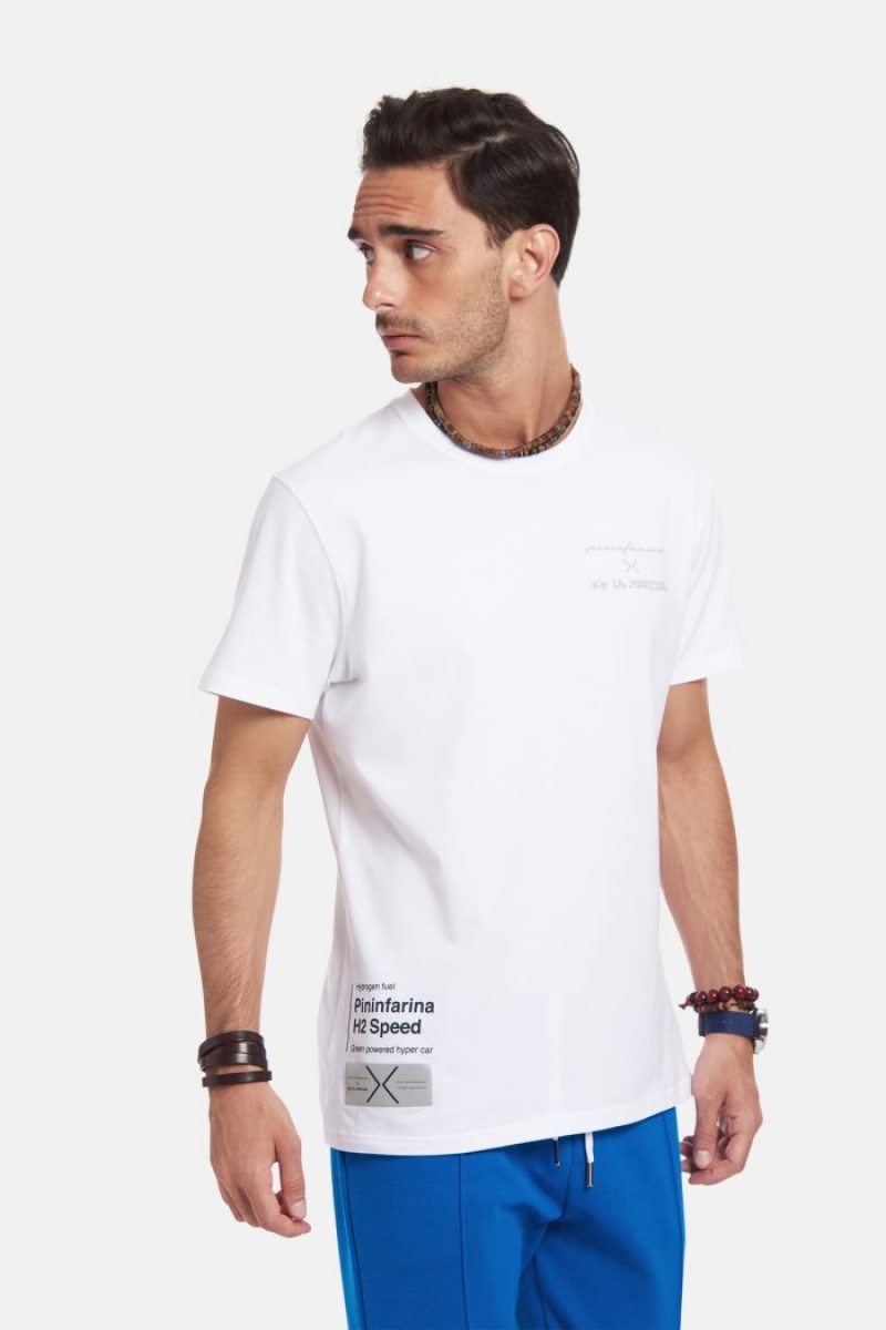 White La Martina Regular-fit Cotton Men T Shirts USA | JNR-5999