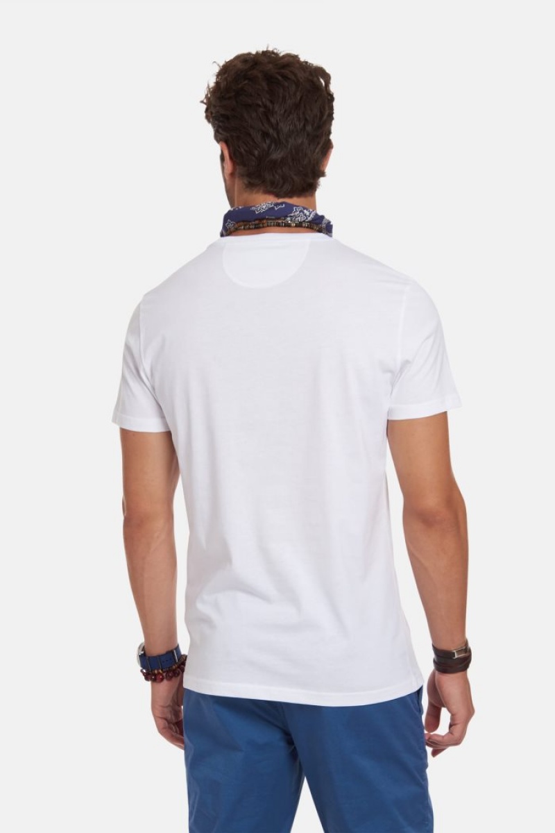 White La Martina Regular-fit Cotton Men T Shirts USA | GRY-0576