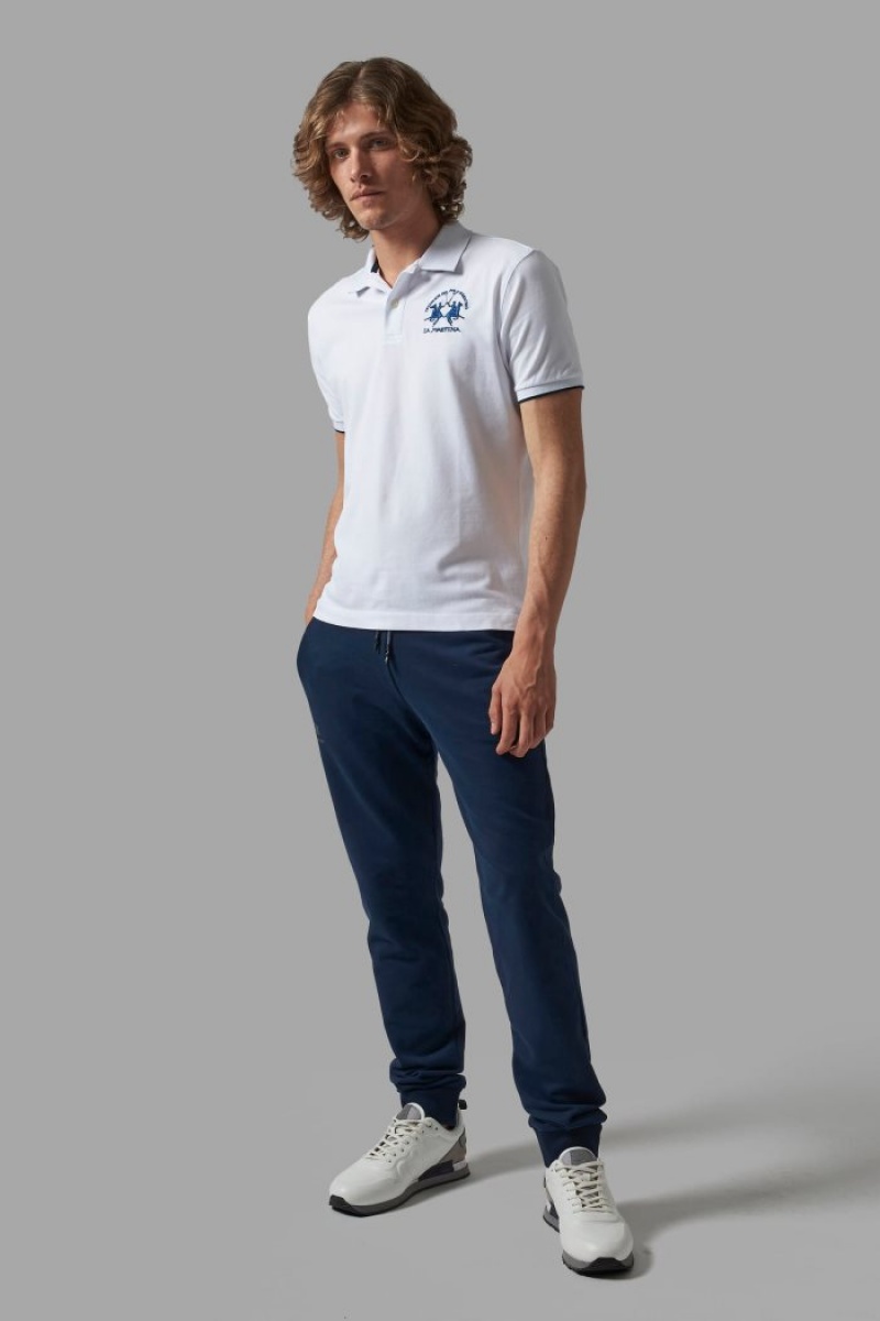 White La Martina Regular-fit Men Polo Shirt USA | PSR-5360