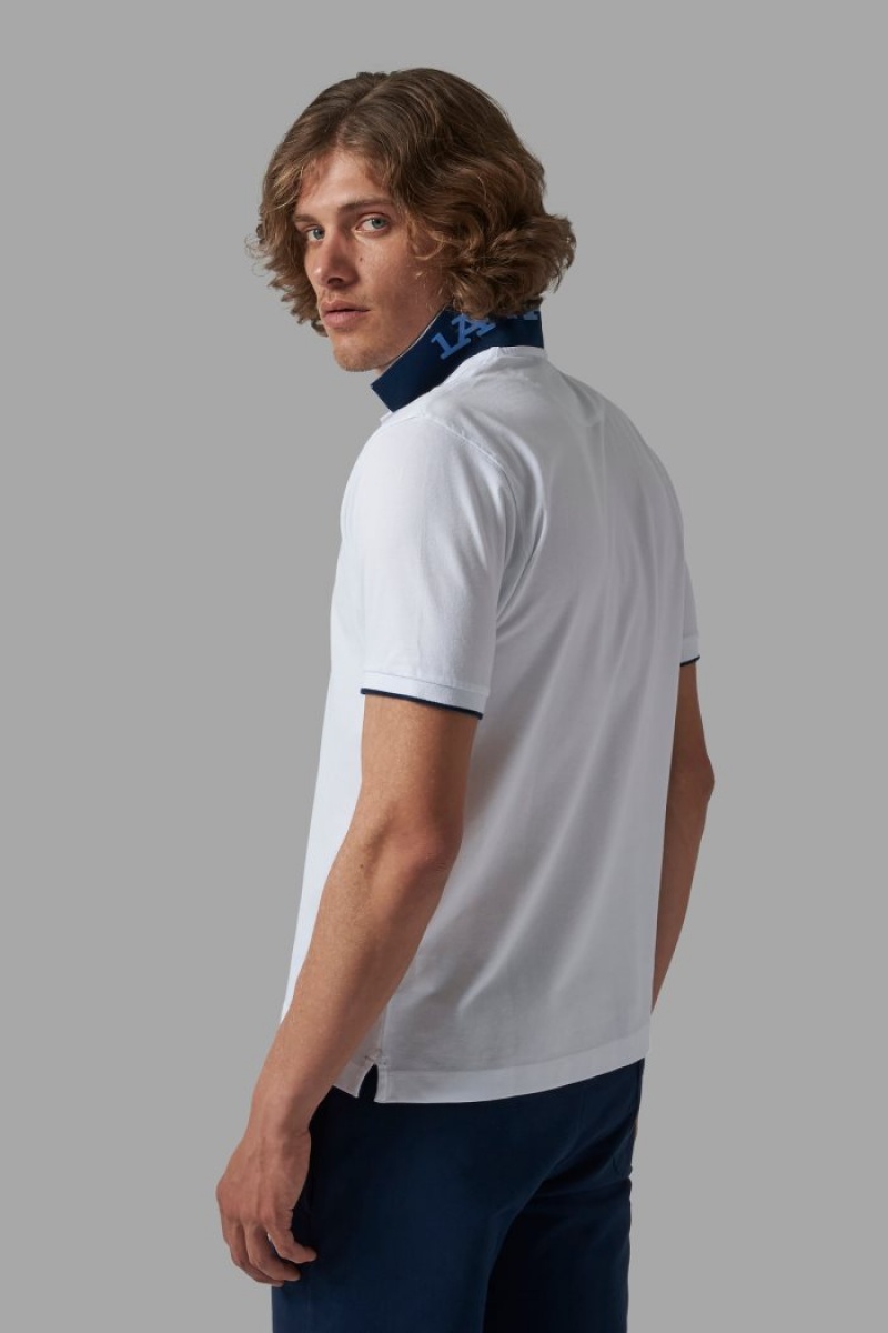 White La Martina Regular-fit Men Polo Shirt USA | PSR-5360