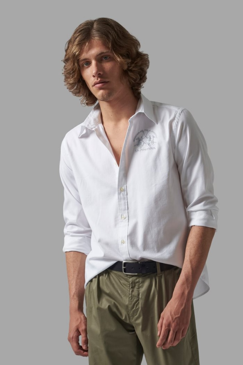 White La Martina Regular-fit Men Shirts USA | VOO-6283