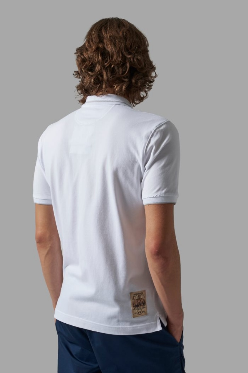 White La Martina Regular-fit Stretch Cotton Men Polo Shirt USA | ARW-9438