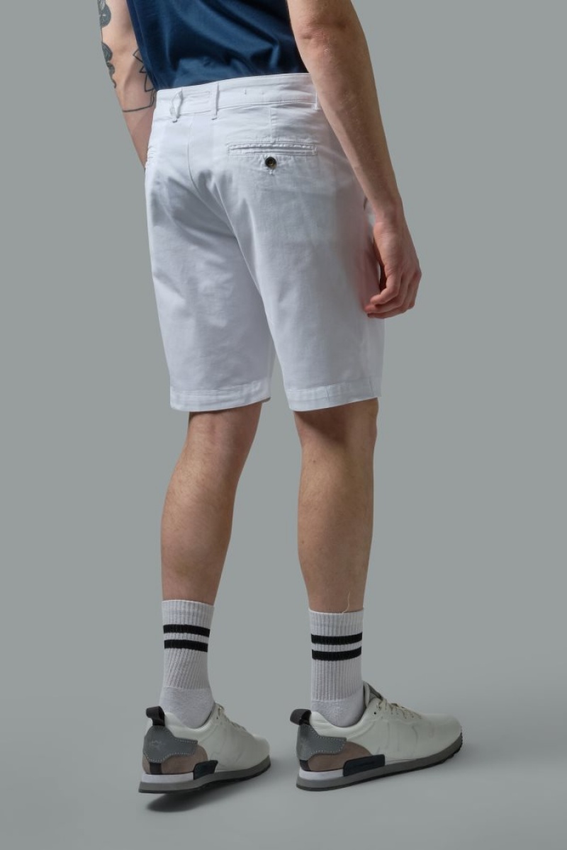 White La Martina Regular-fit Stretch Cotton Men Bermuda Shorts USA | XLB-2096