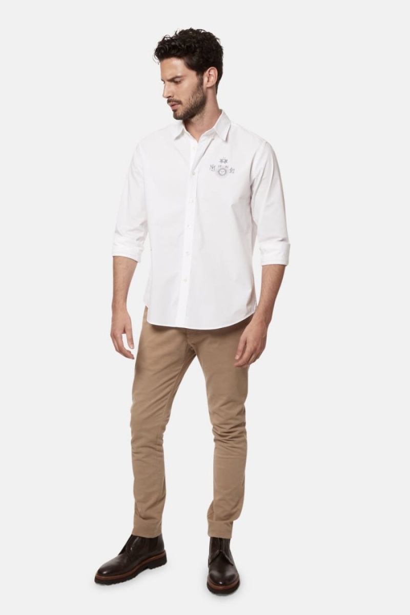 White La Martina Regular-fit Stretch Cotton Men Shirts USA | JCR-0607