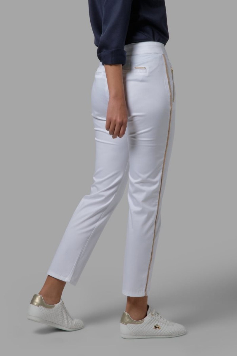 White La Martina Regular-fit Stretch Women Trousers USA | QPO-7961