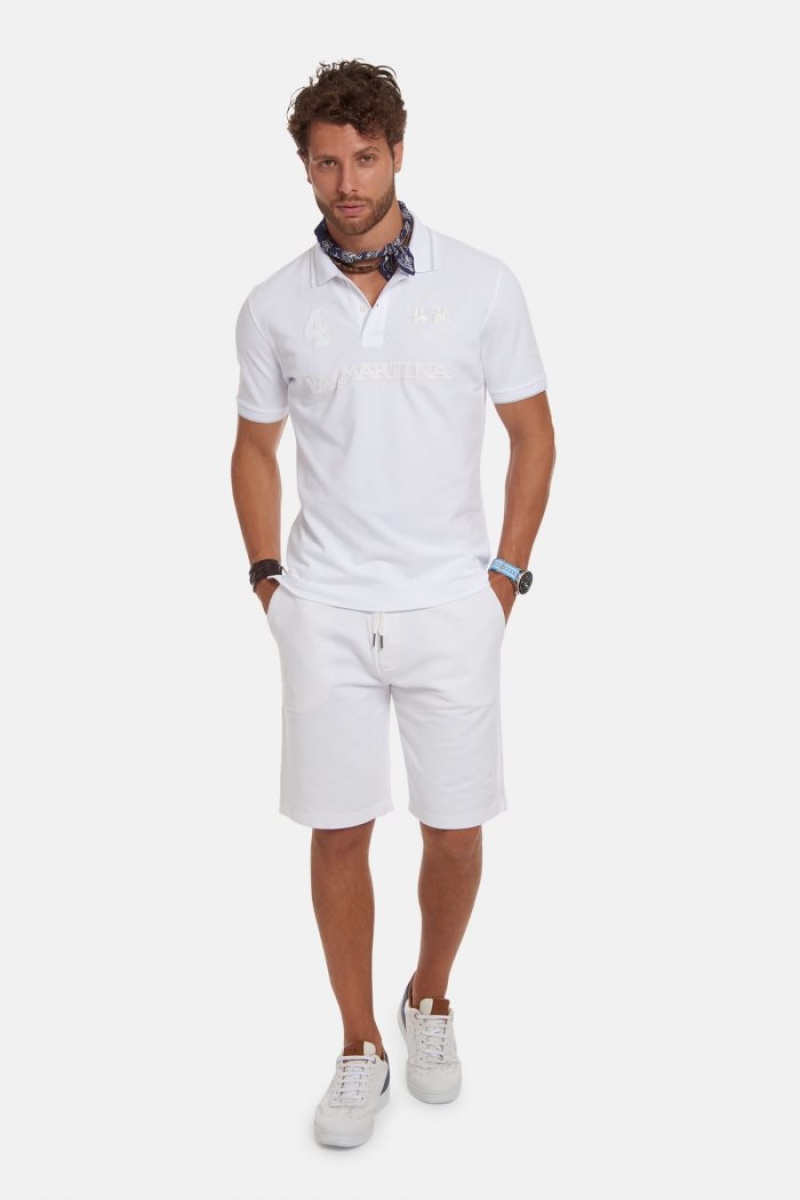 White La Martina Short-sleeved Regular Fit Men Polo Shirt USA | ZOD-4300