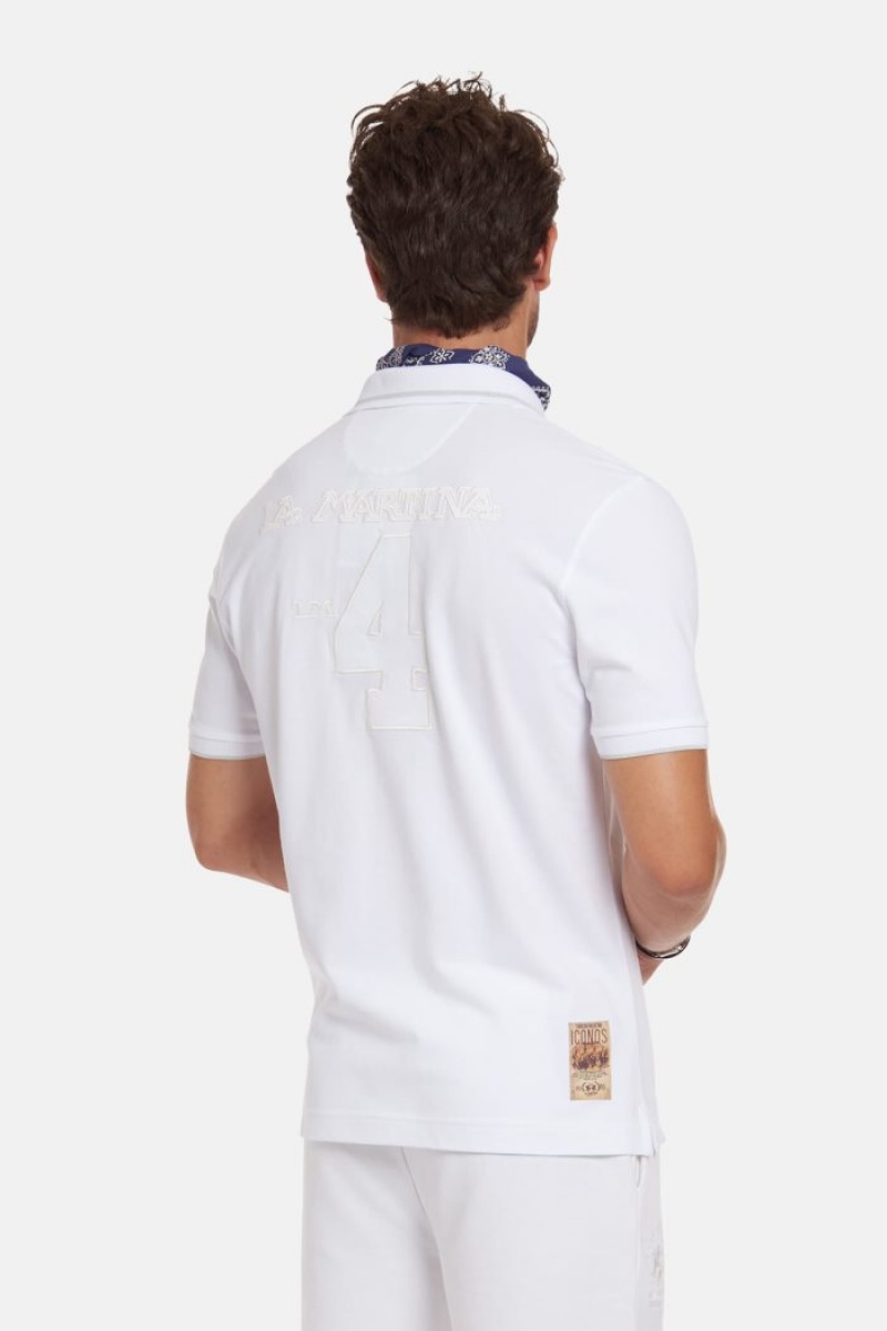 White La Martina Short-sleeved Regular Fit Men Polo Shirt USA | ZOD-4300