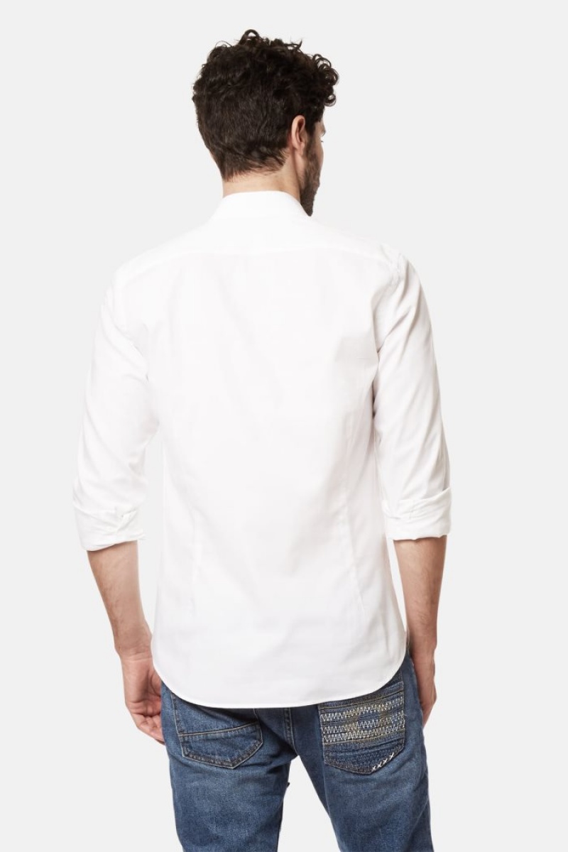 White La Martina Slim-fit 100% Cotton Men Shirts USA | ZRZ-5113