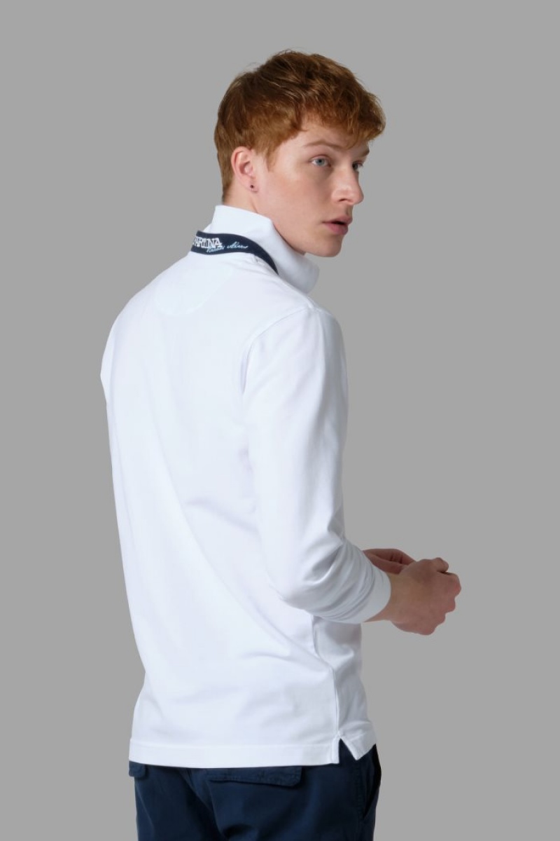 White La Martina Slim-fit Men Polo Shirt USA | UUB-4992