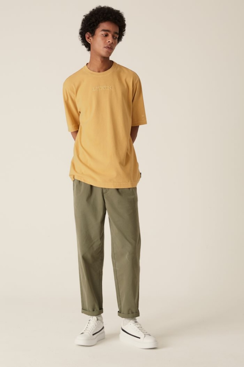 Yellow La Martina LMRTN Basic T Shirts USA | ZAX-4190