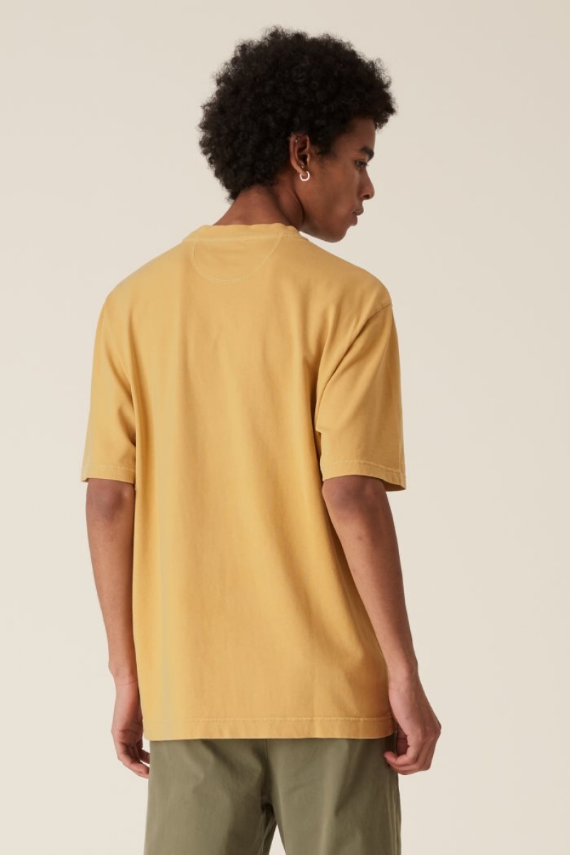 Yellow La Martina LMRTN Basic T Shirts USA | ZAX-4190