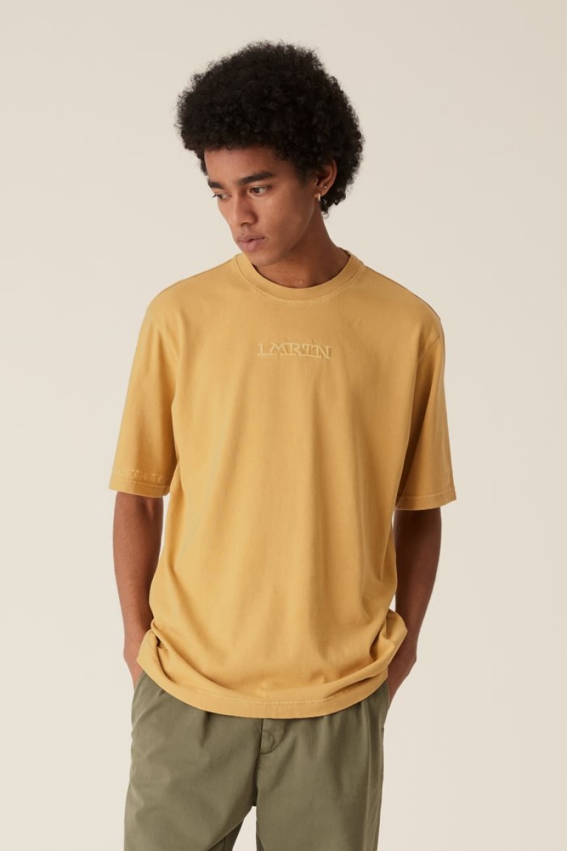 Yellow La Martina LMRTN Basic T Shirts USA | ZAX-4190