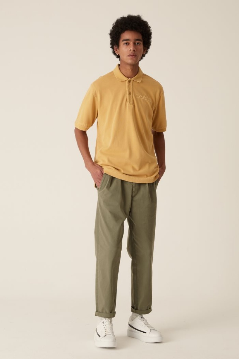 Yellow La Martina LMRTN Cotton Polo Shirt USA | PFY-1319