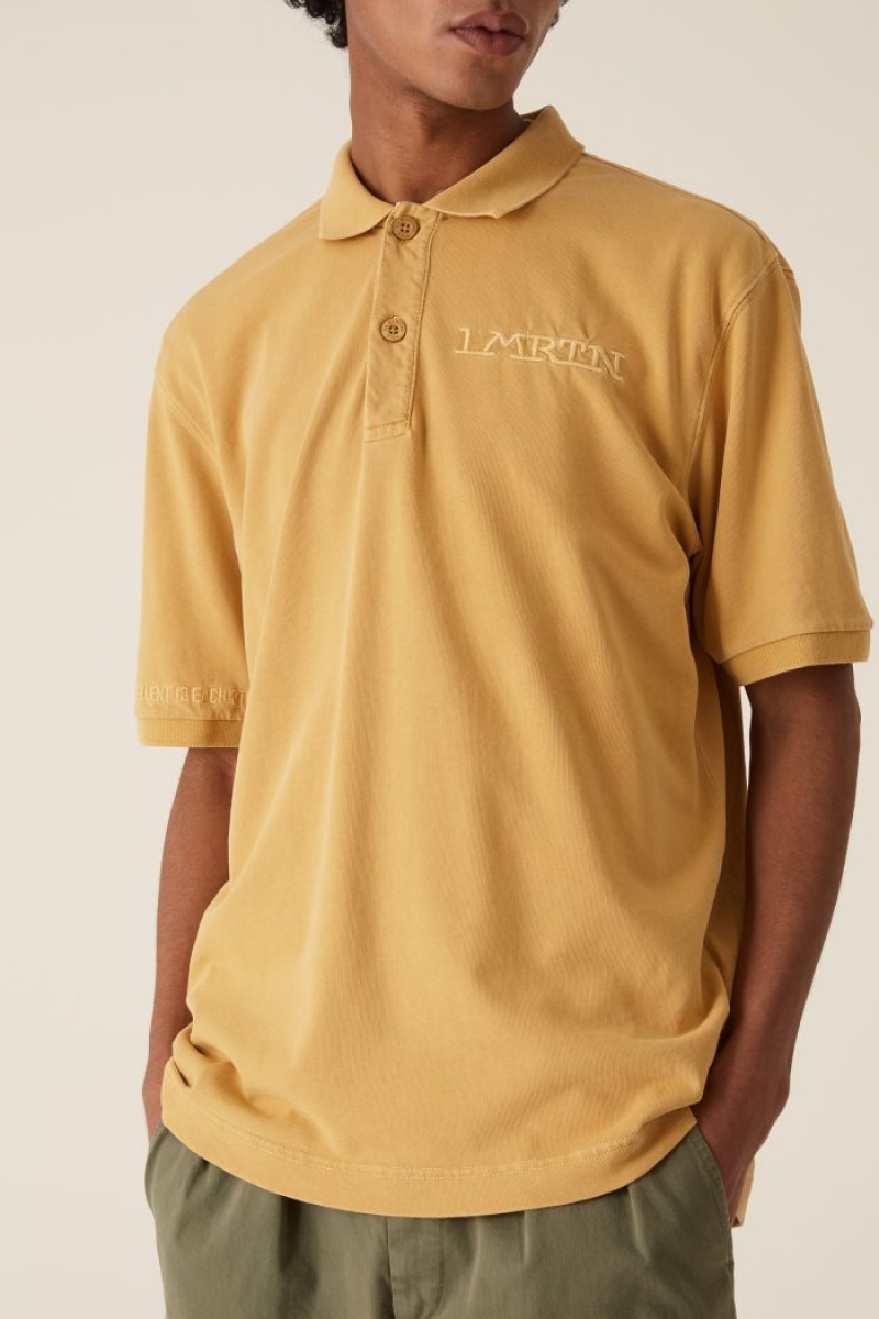 Yellow La Martina LMRTN Cotton Polo Shirt USA | PFY-1319