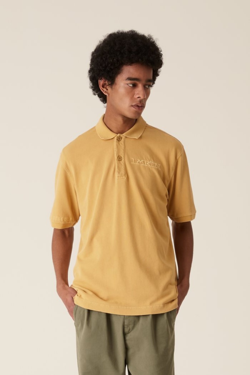 Yellow La Martina LMRTN Cotton Polo Shirt USA | PFY-1319