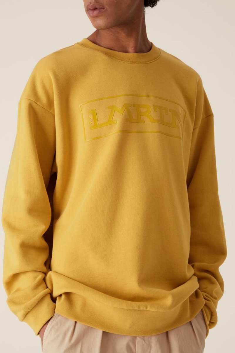 Yellow La Martina LMRTN Crew-neck Sweatshirt USA | BVA-0665