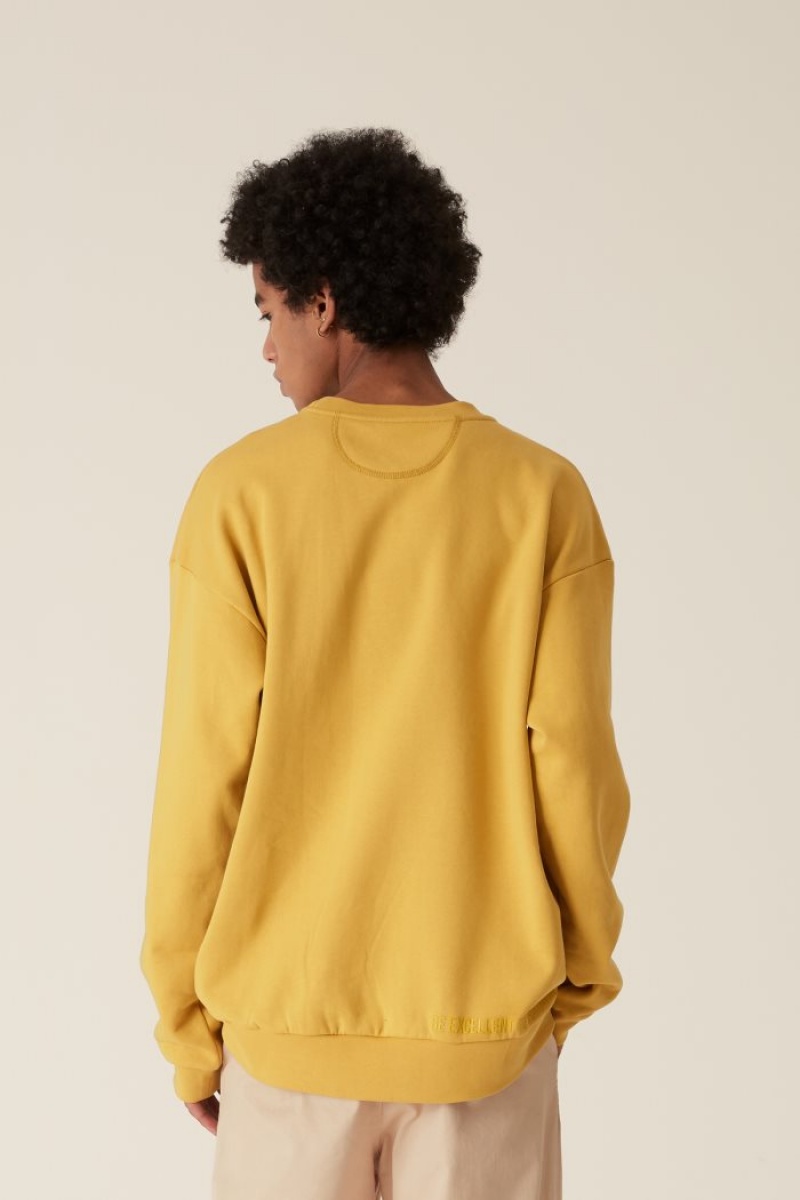 Yellow La Martina LMRTN Crew-neck Sweatshirt USA | BVA-0665