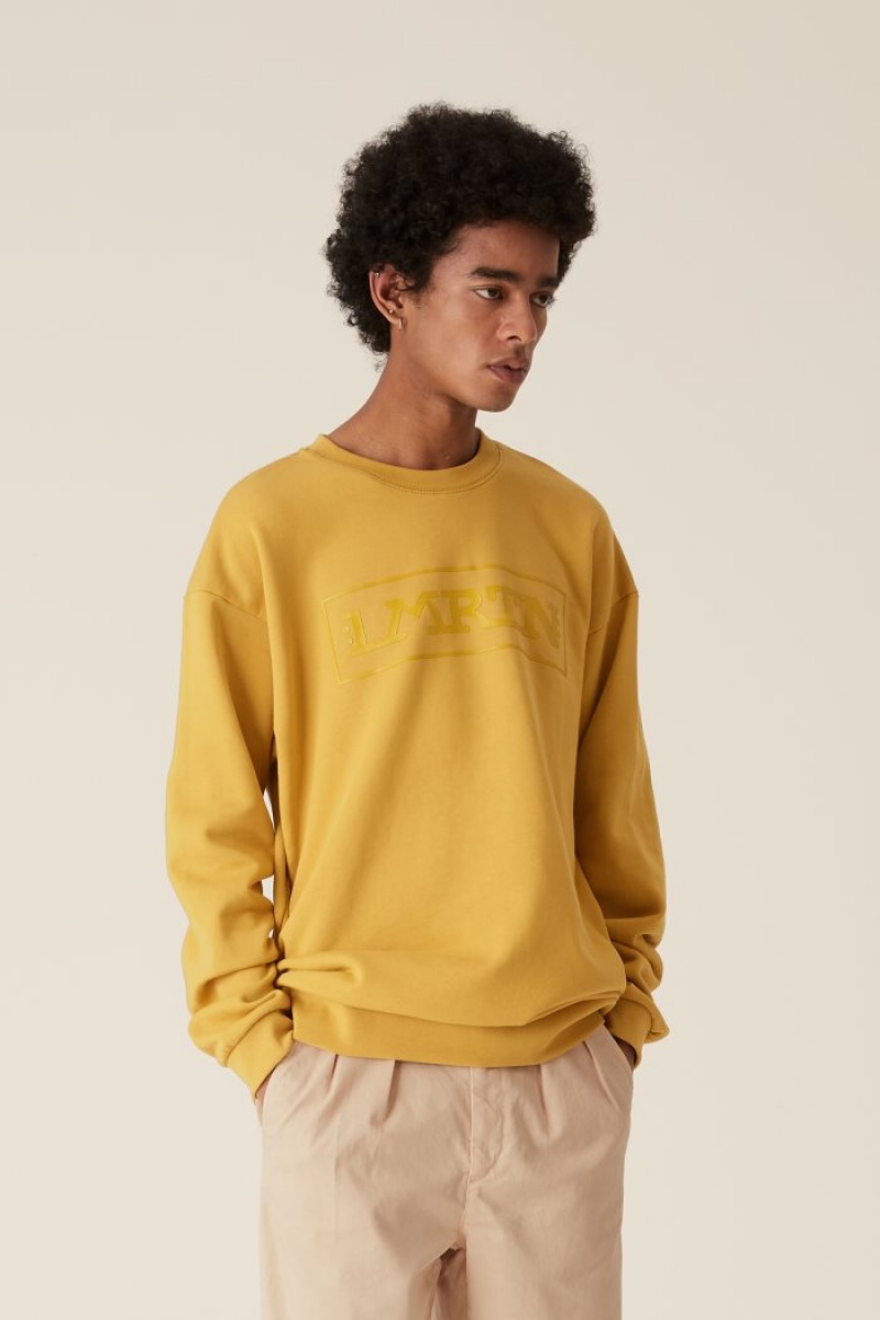 Yellow La Martina LMRTN Crew-neck Sweatshirt USA | BVA-0665