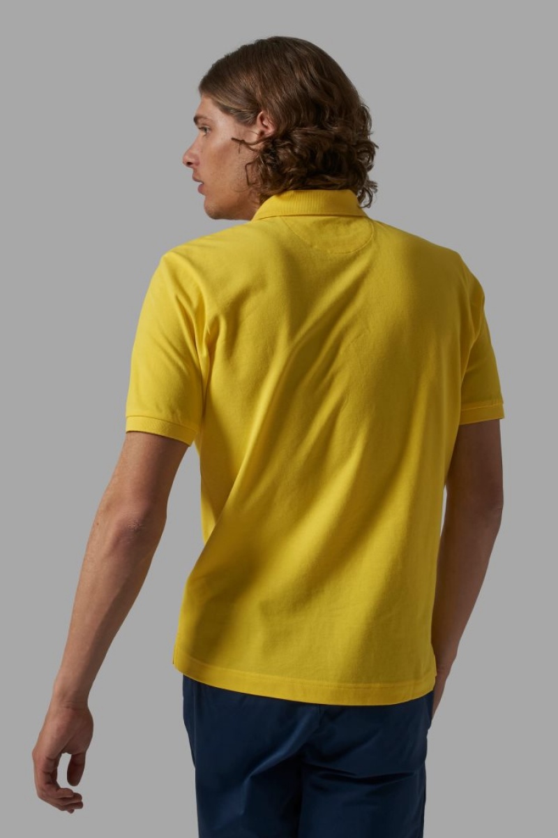 Yellow La Martina Regular-fit Classic Piqué Men Polo Shirt USA | AFC-4433