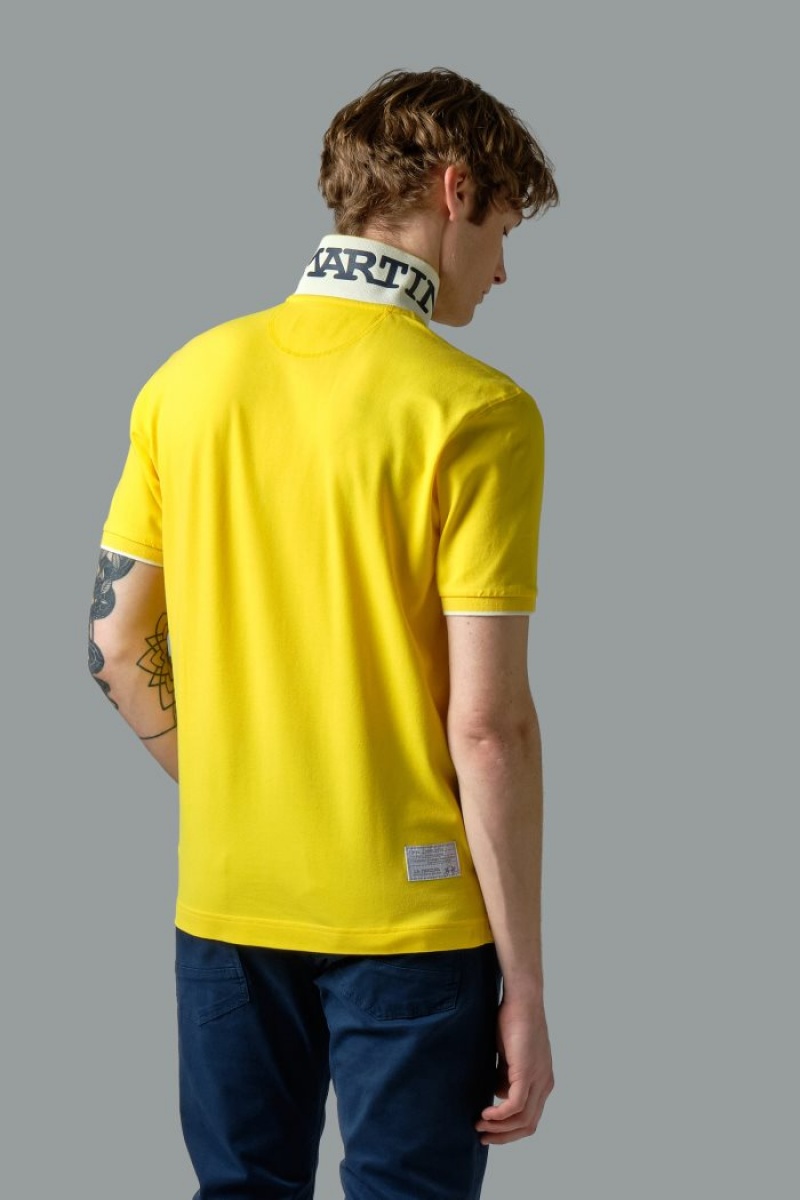 Yellow La Martina Short-sleeved Regular Fit Men Polo Shirt USA | AEN-0566